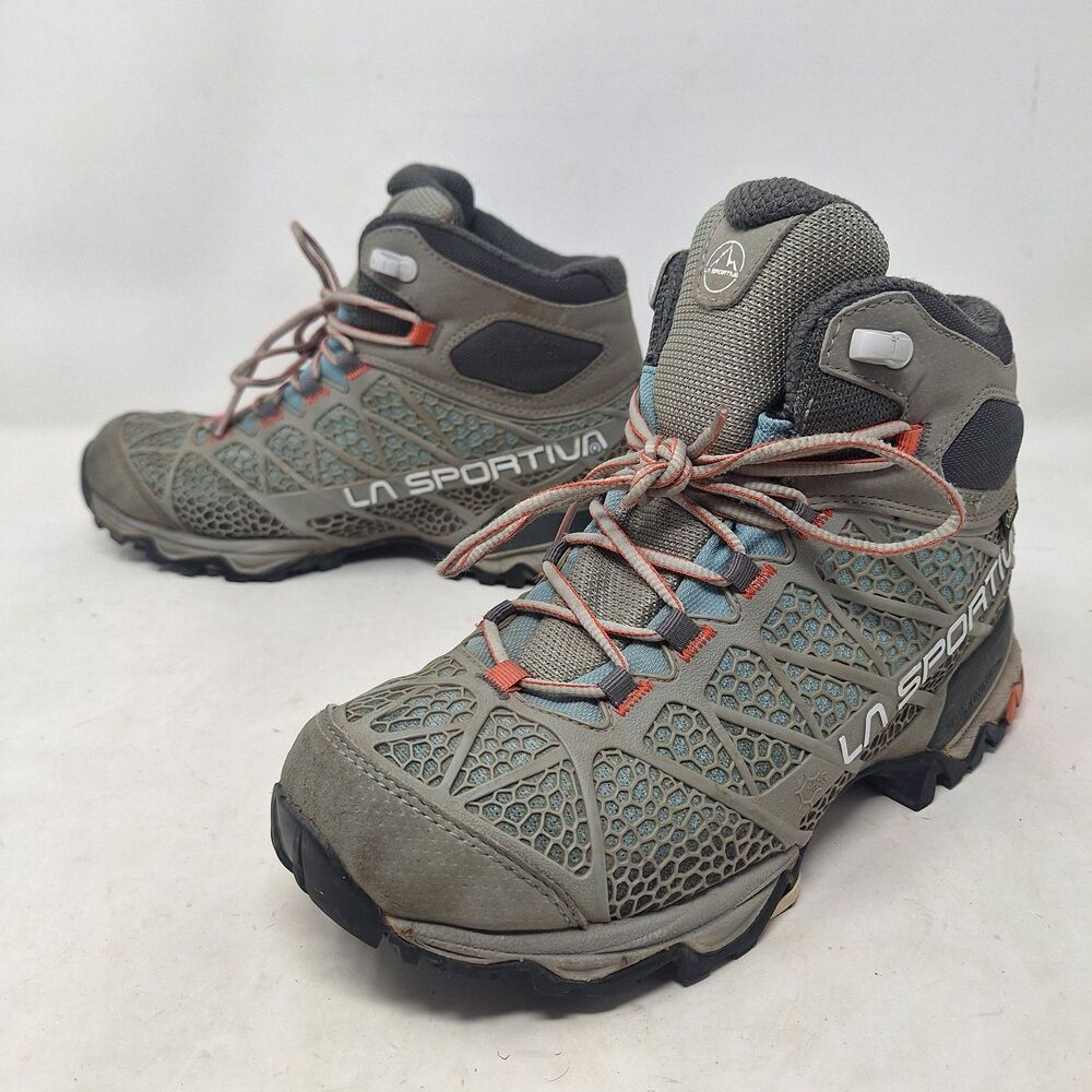 La Sportiva Grey Ultra Raptor II GTX High Top Hiking Sneakers Gorpcore Size 7